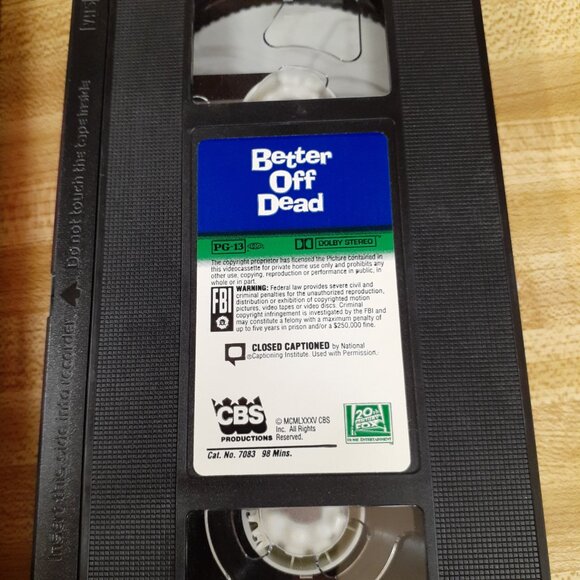 Better Off Dead 1985 VHS Fox Selections John Cusack Amanda Wyss Curtis Armstrong - Picture 8 of 9